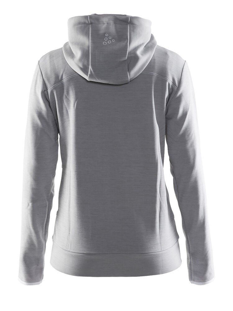 Craft - Leisure Full Zip Hood W Grey Melange/White/Grey Melange XXL
