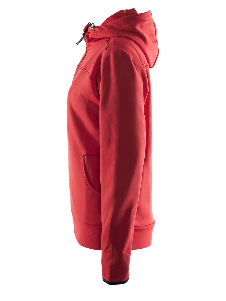 Craft - Leisure Full Zip Hood W Bright Red/Black/Grey Melange L