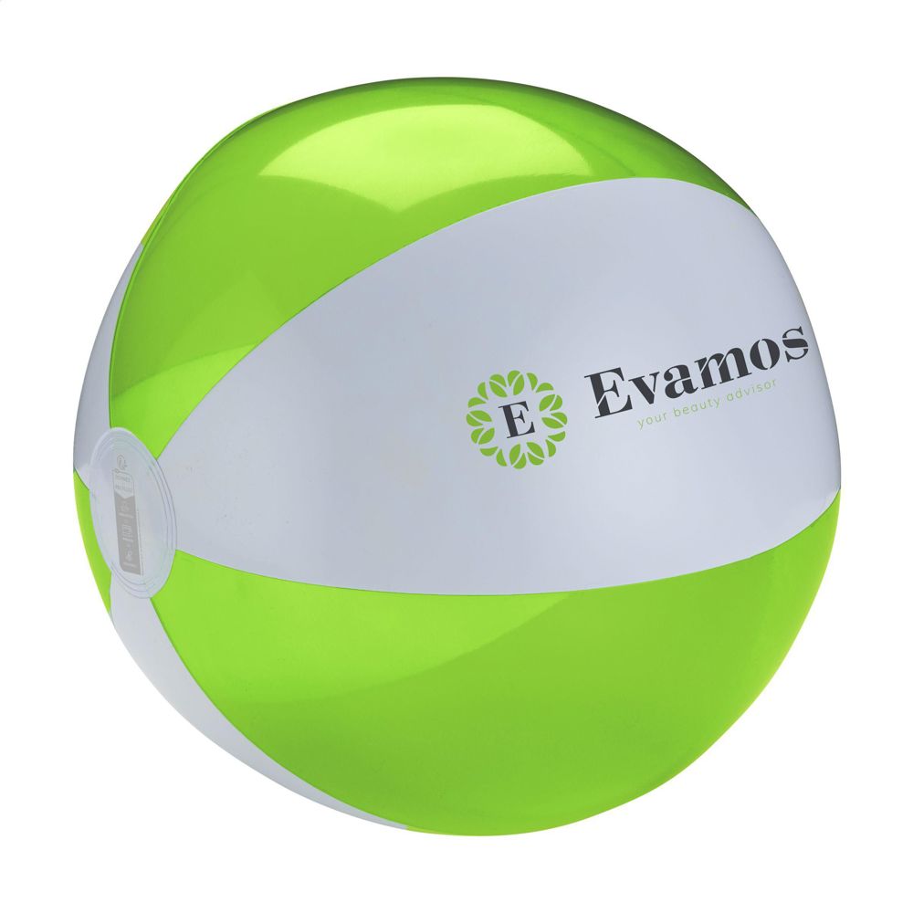BeachBall Ø 30 cm - wit/lime
