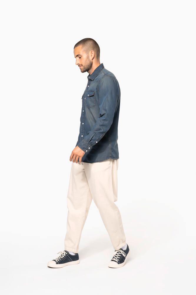 K519 - Heren denim overhemd lange mouwen