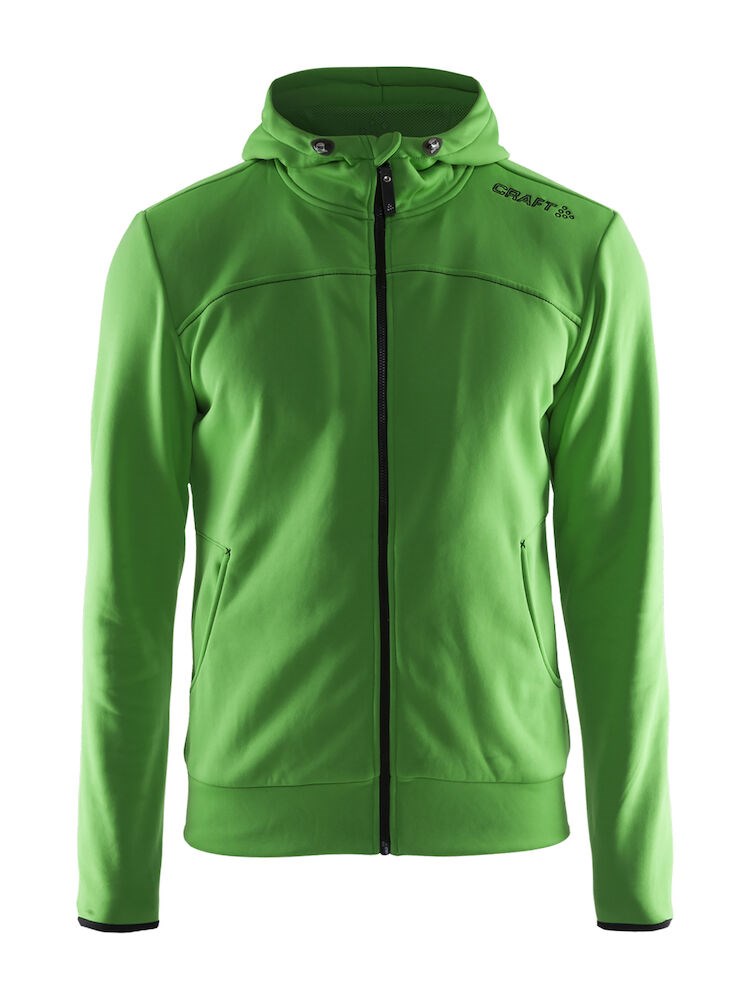Craft - Leisure Full Zip Hood M - Craft Creen/Black/Grey Melange