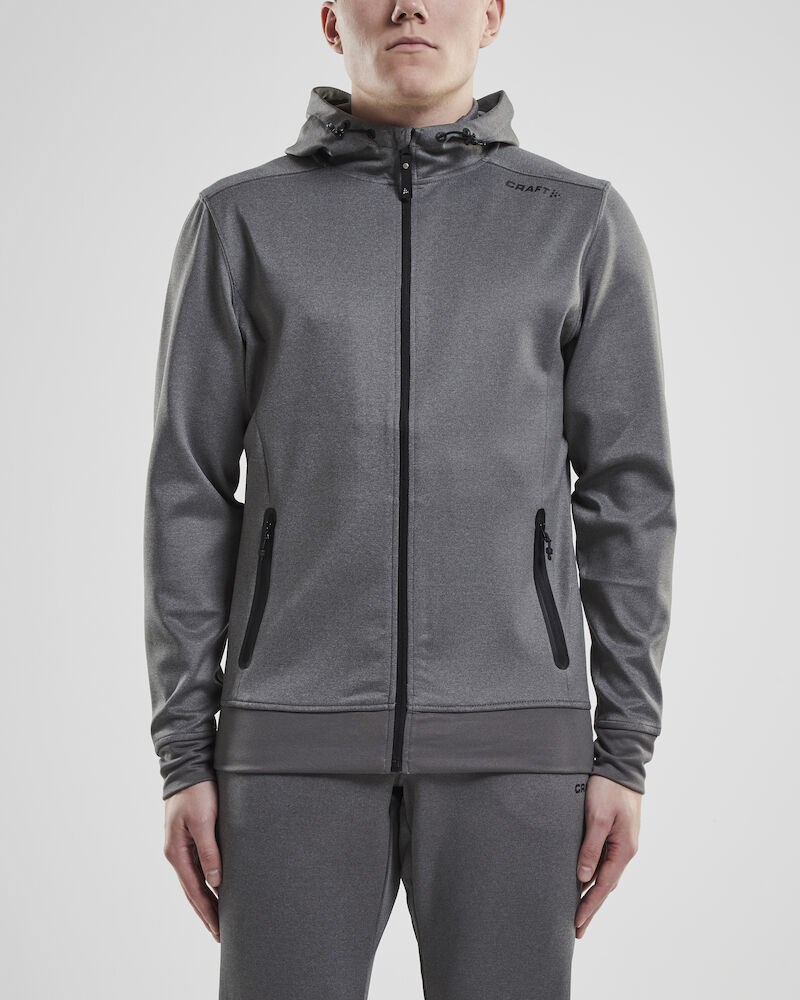 Craft - Noble Full Zip Hood M Darkgrey melange 4XL