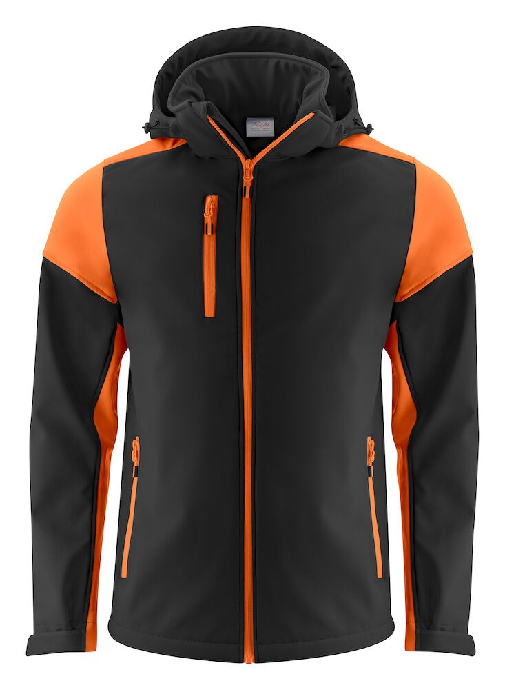 Prime 
Softshell Jas Heren Zwart/Oranje XXL