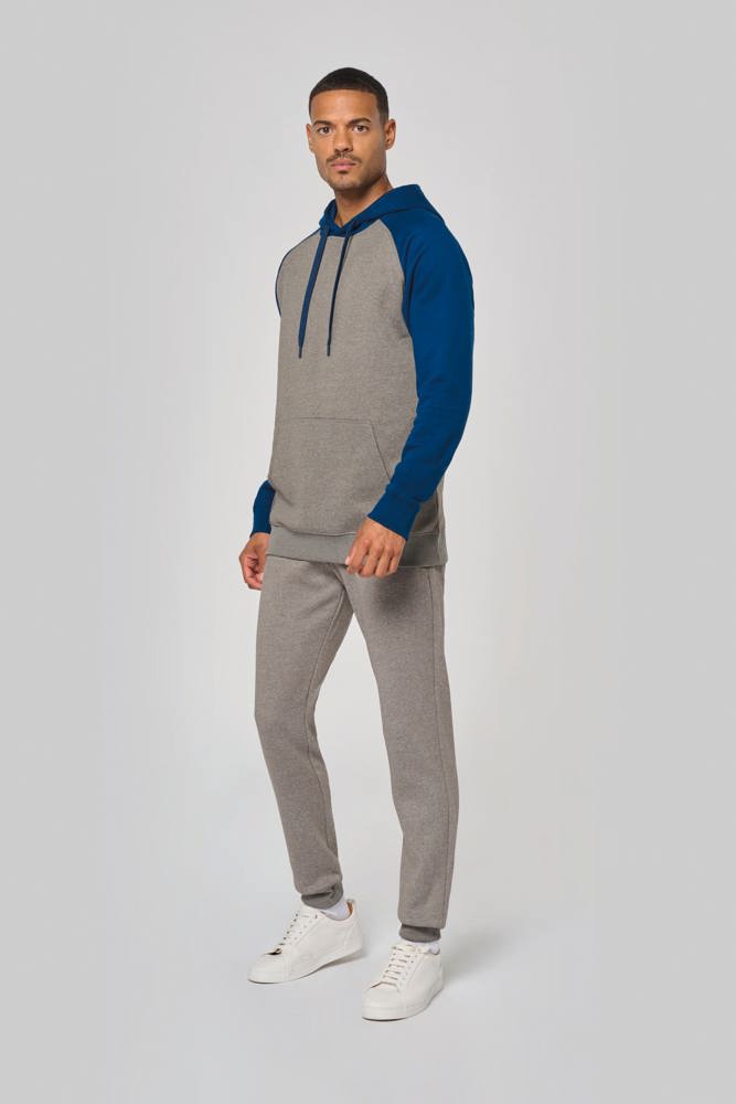 PA369 - Tweekleurige sweater met capuchon volwassene