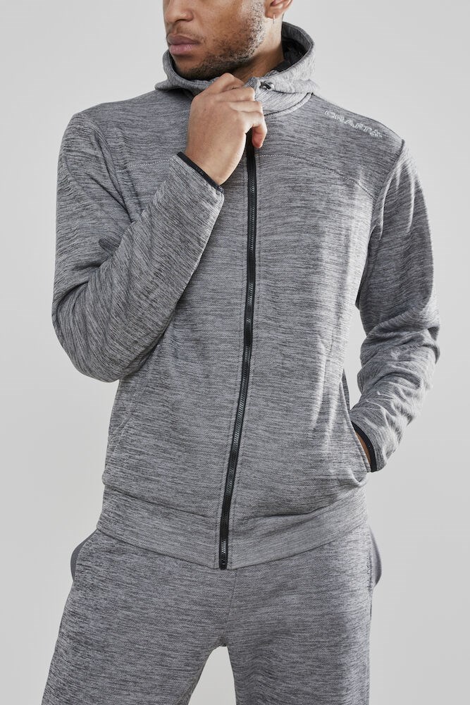 Craft - Leisure Full Zip Hood M Darkgrey melange XS Craft - Leisure Full Zip Hood M Darkgrey melange XS