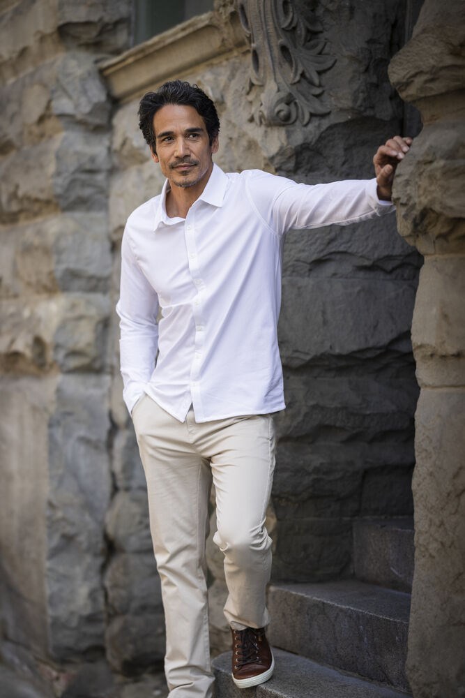 Cutter & Buck - Hedley Stretch Shirt Heren Wit L