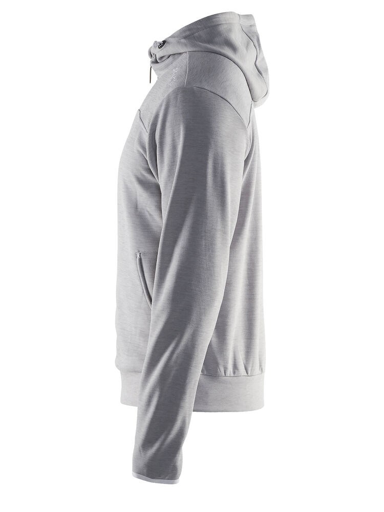 Craft - Leisure Full Zip Hood M Grey Melange/White/Grey Melange XS