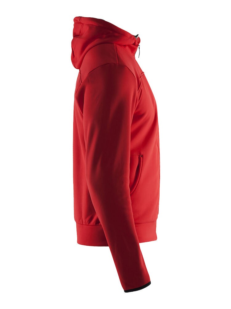 Craft - Leisure Full Zip Hood M Bright Red/Black/Grey Melange XS