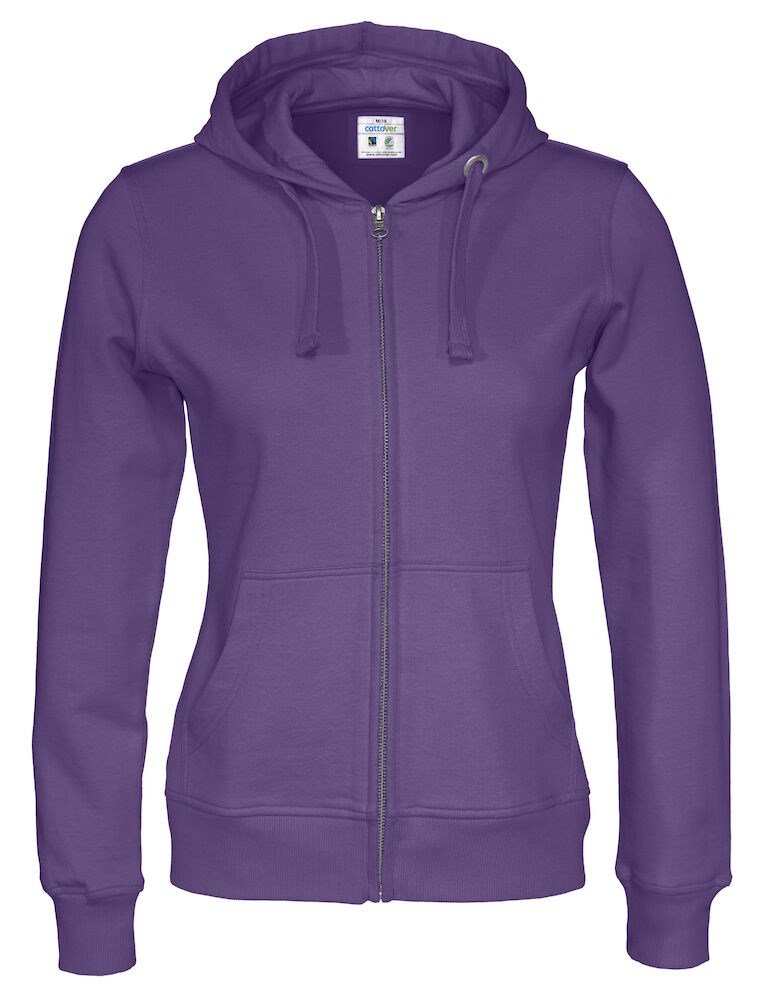HOODIE FULL ZIP LADY  Paars L