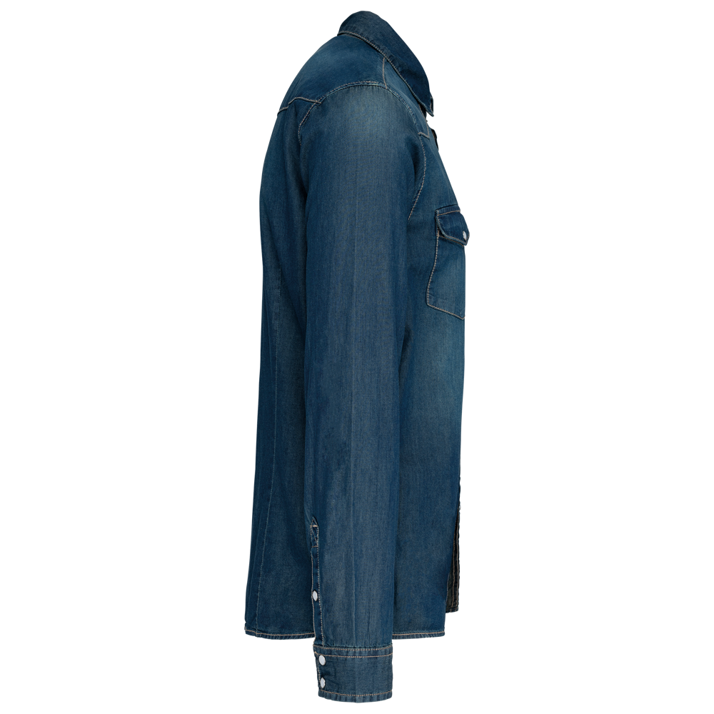 K519 - Heren denim overhemd lange mouwen