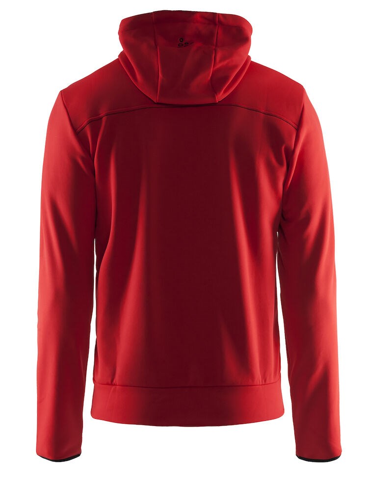 Craft - Leisure Full Zip Hood M Bright Red/Black/Grey Melange XS