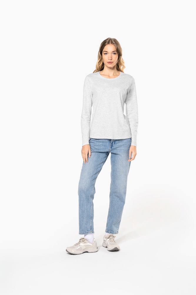 K383C - Dames T-shirt ronde hals lange mouwen