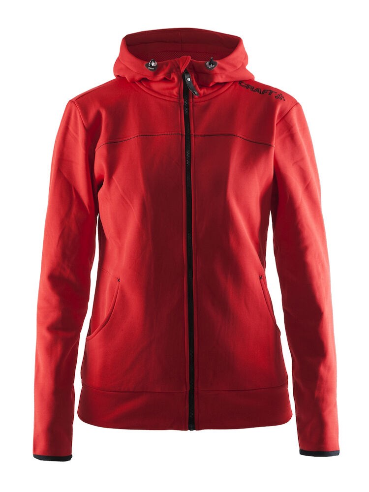 Craft - Leisure Full Zip Hood W - Bright Red/Black/Grey Melange