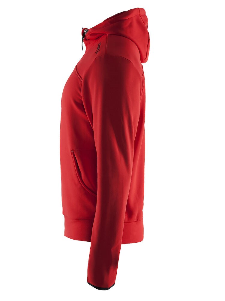 Craft - Leisure Full Zip Hood M Bright Red/Black/Grey Melange XS