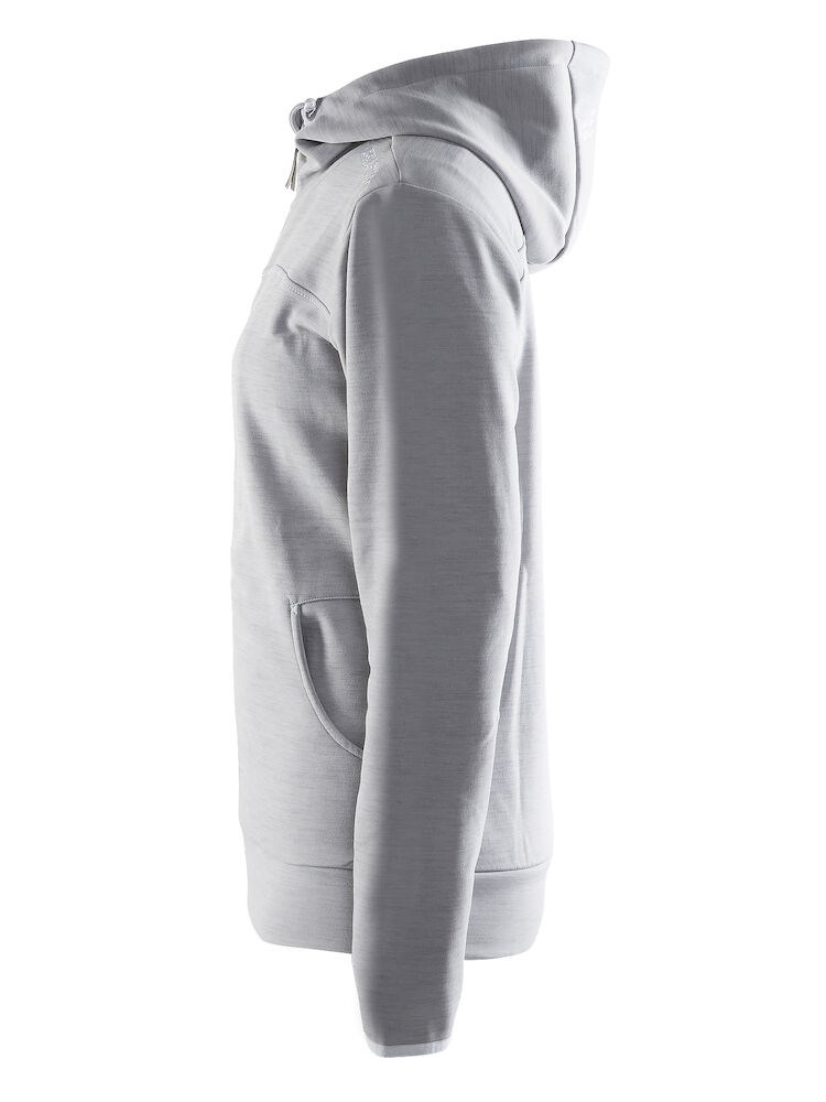 Craft - Leisure Full Zip Hood W Grey Melange/White/Grey Melange XXL