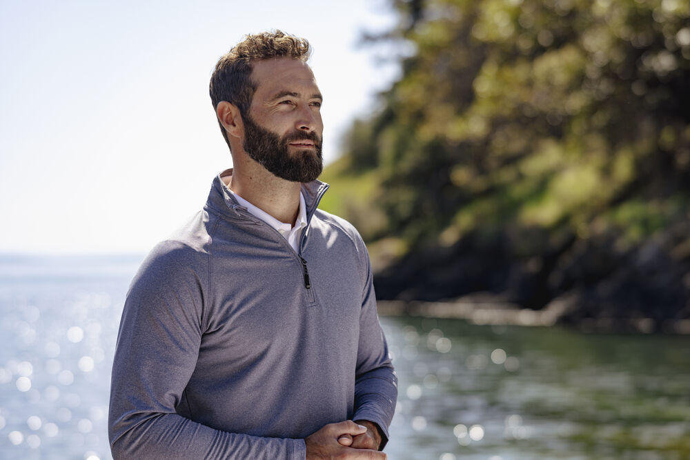 Cutter & Buck - Coos Bay Half Zip Heren Leisteen Blauw Mel. XL