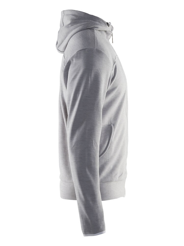 Craft - Leisure Full Zip Hood M Grey Melange/White/Grey Melange XS